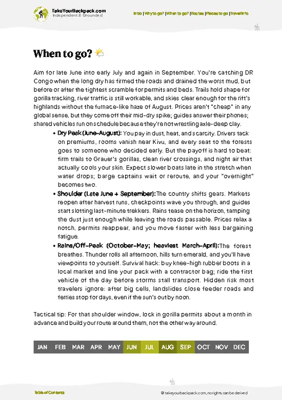 example page 3 from our offline Travel Guide for Democratic Republic of the Congo